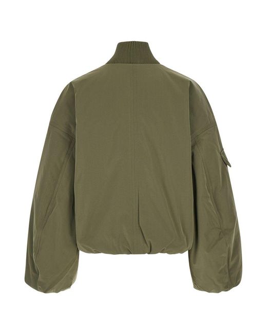 Ganni Green Oversized Bomber Jacket