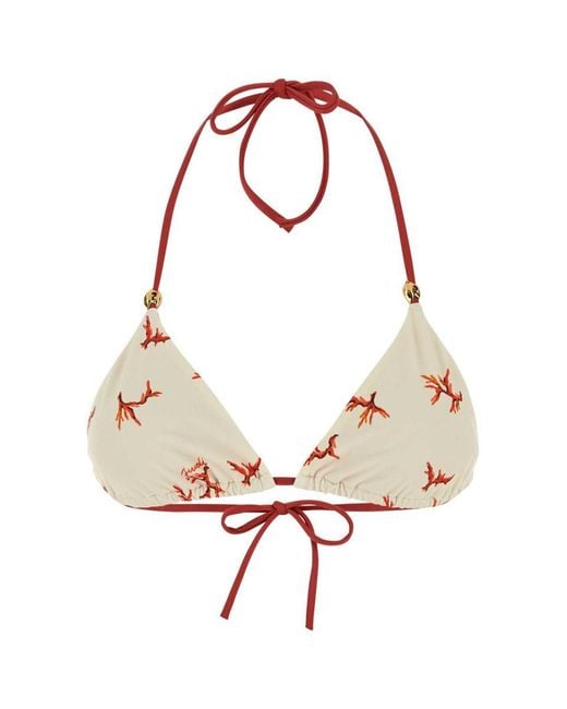 Fendi Multicolor Printed Stretch Nylon Bikini Top