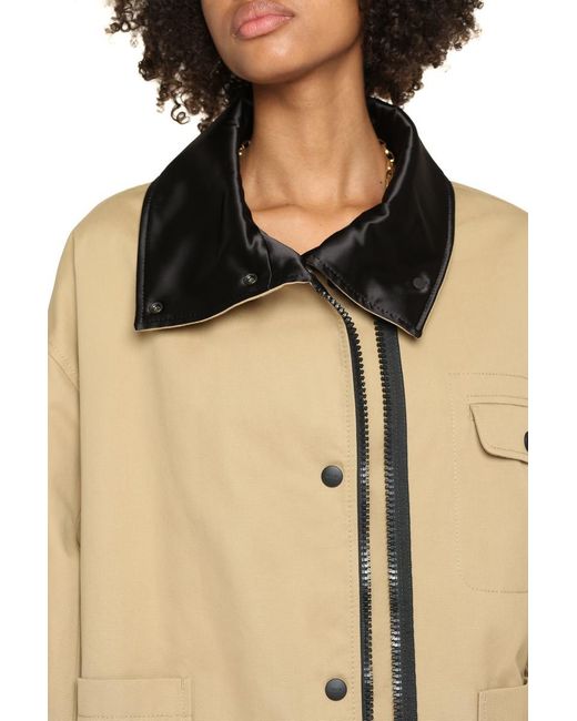 MSGM Natural Padded Jacket With Zip And Snaps