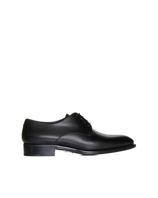 Saint Laurent Black Leather Lace Up Shoes for men
