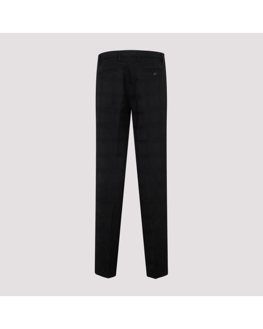 Etro Black Virgin-wool Straight-leg Trousers for men