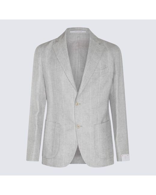 Eleventy Gray Grey Linen And Wool Suits for men