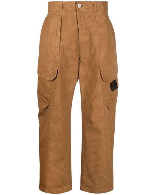 Stone Island Shadow Project Brown Tapered Cargo Trousers for men