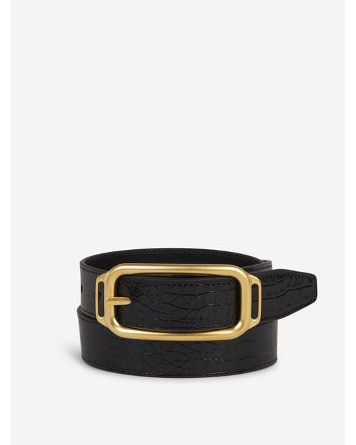 Tom Ford Black Croco Leather Belt for men