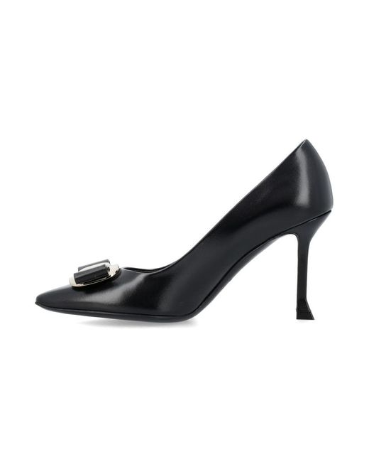 Ferragamo Black New Vara Plate Pump