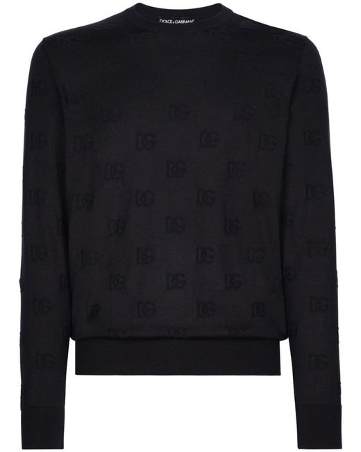 Dolce & Gabbana Black Dg Allover Sweater for men