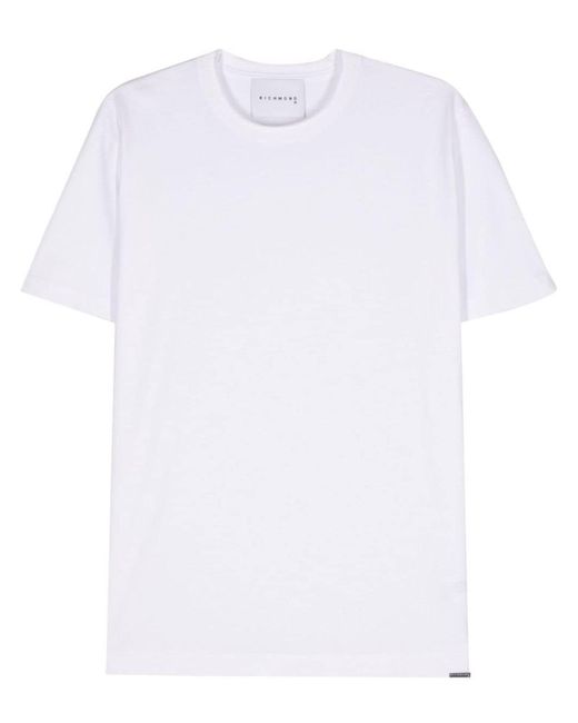 John Richmond White Short Sleeve Cotton Gaga T-Shirt for men