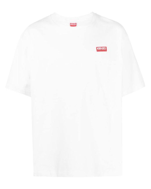 KENZO White Logo-print Crewneck Cotton-jersey T-shirt X for men
