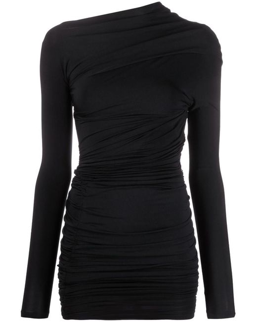 Balenciaga Black Twisted Asymmetric Minidress