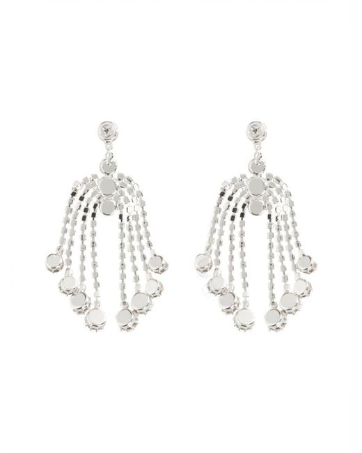 Magda Butrym White Dangle Earrings With Crystals