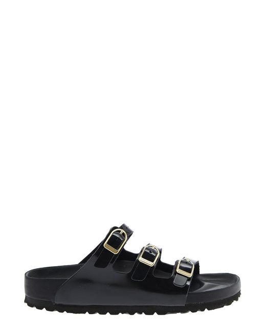 Birkenstock Black Florida Dbuckle Exquisite Shine