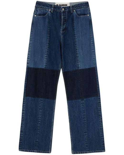 Jil Sander Blue Patchwork Design Jeans for men
