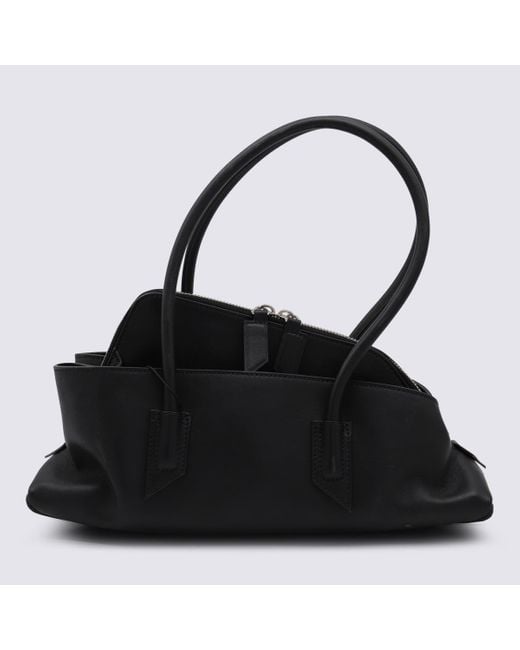The Attico Black Leather La Passeggiata Small Shoulder Bag