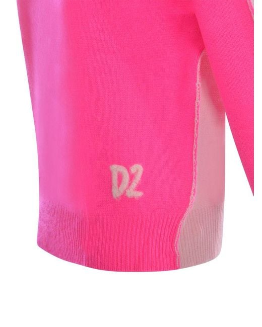 DSquared² Pink Turtleneck Sweater "two-tone"