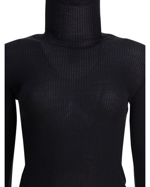 Lemaire Blue Ribbed Turtleneck