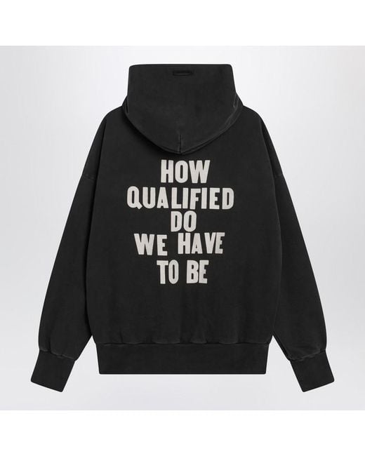 Fear Of God Black Vintage-Effect Fu Hoodie for men