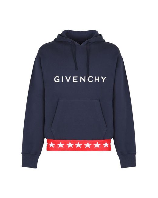 Givenchy Blue Cotton Hoodie for men