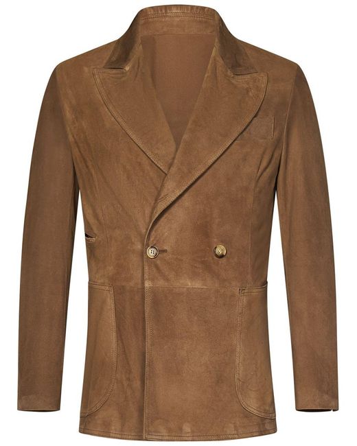 Franzese Collection Brown Franzese Napoli Stefano De Martino Model Blazer for men