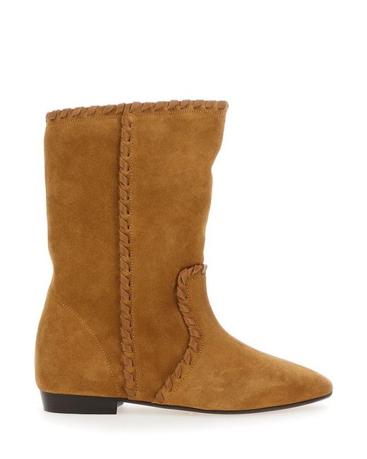 Isabel Marant Brown Staeni-Gd Suede Ankle Boots