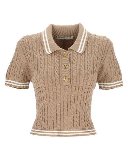 Alessandra Rich Natural T-Shirts And Polos