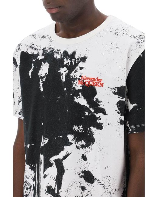 Alexander McQueen Black Fold Print T Shirt for men