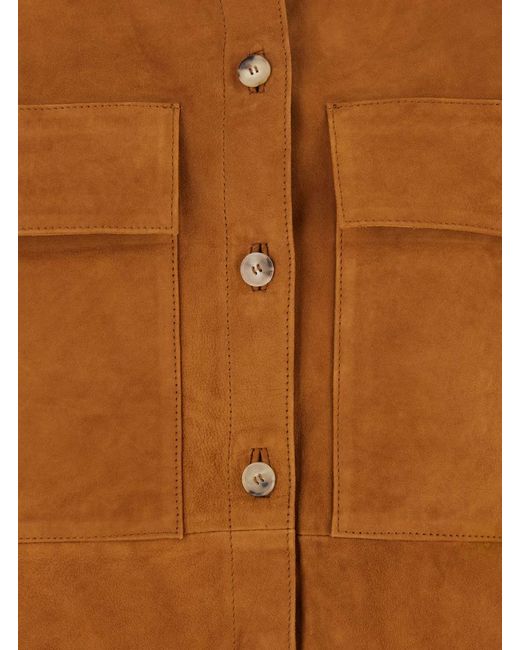 Tela Brown Jacket With Classic Collar