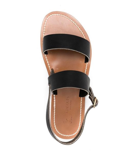 K. Jacques Natural Barigoule Leather Flat Sandals