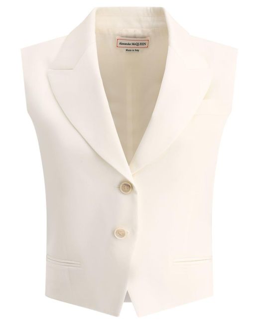 Alexander McQueen White Single-Breasted Vest