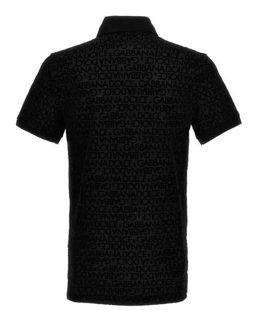 Dolce & Gabbana All Over Logo Shirt Polo Black for Men | Lyst Canada