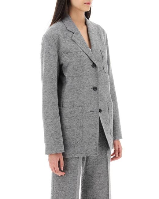 Totême  Gray Deconstructed Single Breasted Blazer