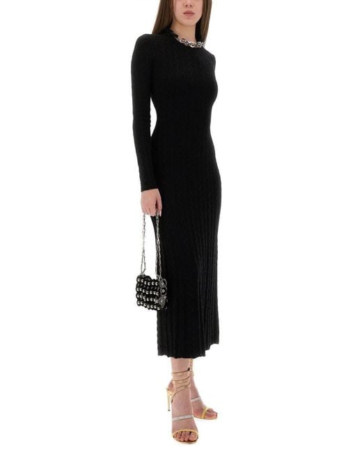Rabanne Black Long Wool Dress