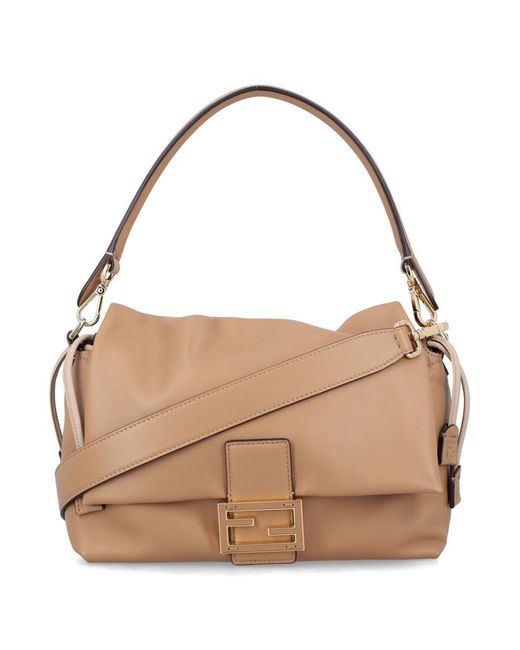 Fendi Natural Mama Baguette Nappa Leather Bag