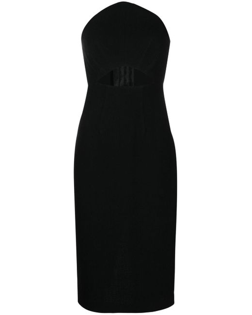 Roland Mouret Cut-out Midi Dress in Black | Lyst