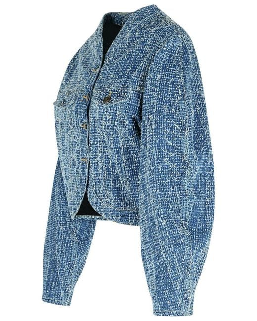 ROTATE BIRGER CHRISTENSEN Blue Cotton Short Jacket