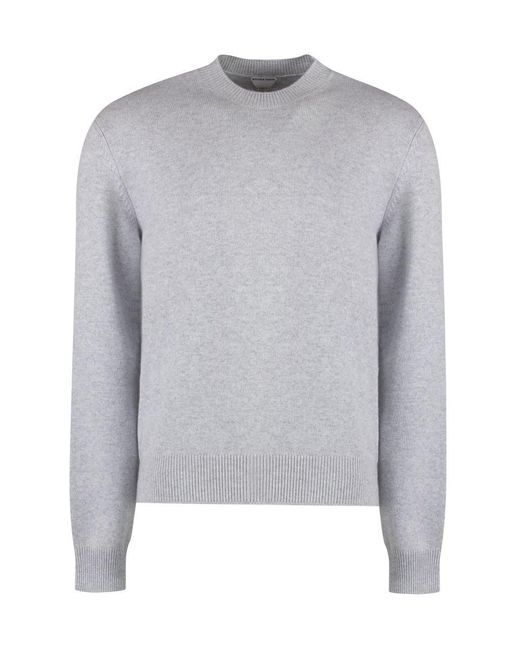 Bottega Veneta Gray Crew-Neck Cashmere Sweater for men