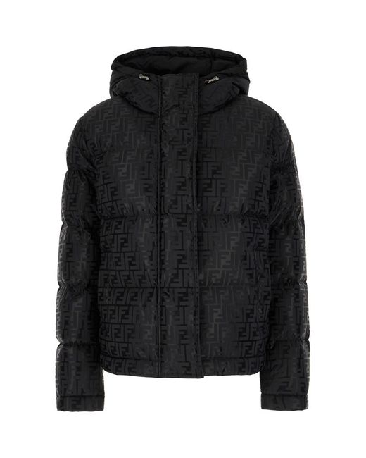 Fendi Down Quilted Puffer Jacket in Black Lyst