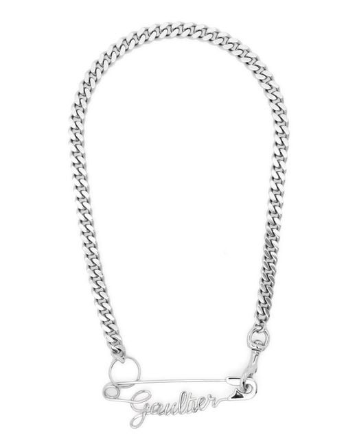 Jean Paul Gaultier White Gaultier Safety Pin Removable Necklace
