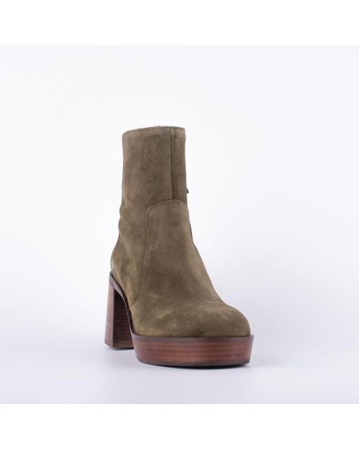 Angel Alarcon Brown Olive Suede Ankle Boot