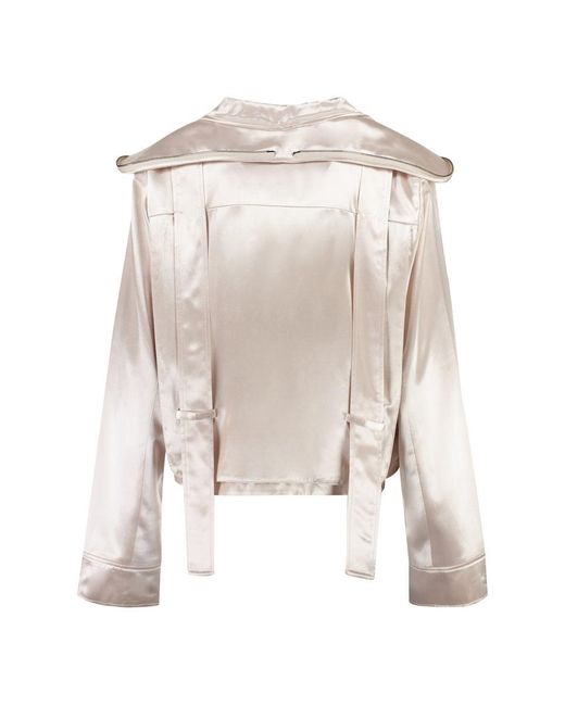 Fendi White Padded Jacket With Zip And Snaps