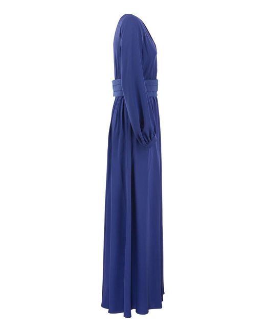 Max Mara Blue Tasca - Silk Georgette Dress