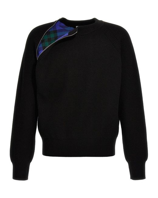 Burberry Black Zip Detail Sweater Sweater, Cardigans for men