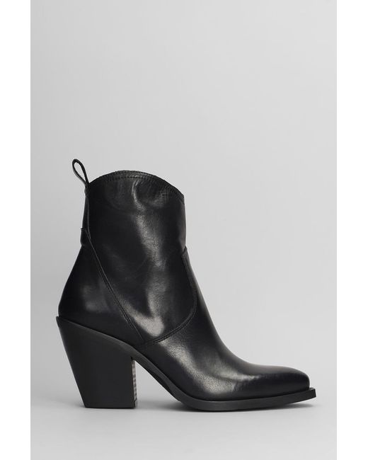 METISSE Black Texan Ankle Boots