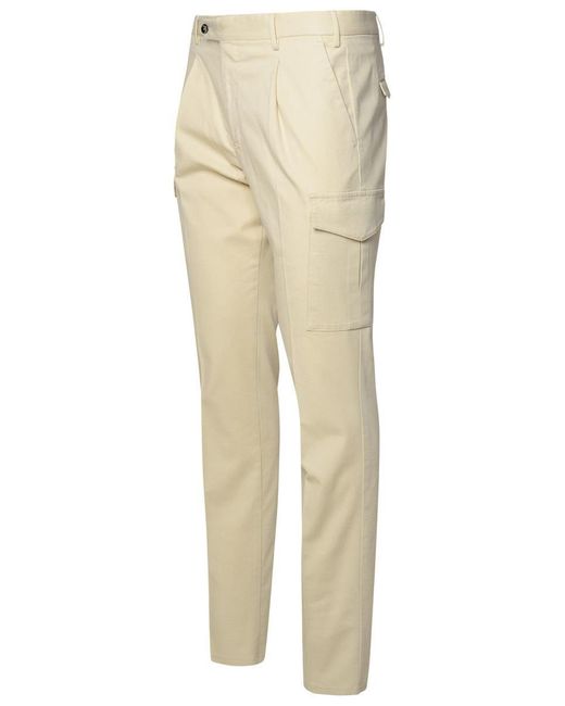 PT01 Natural 'Master' Cotton Blend Trousers for men