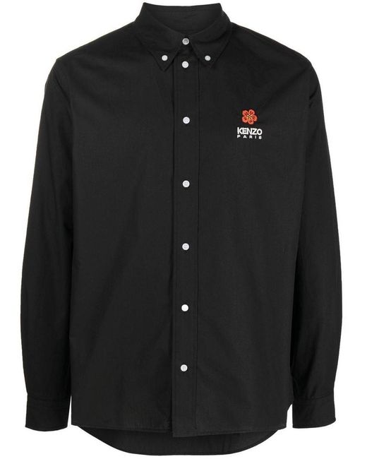 KENZO Boke Flower Crest Casual Shirt Ls Black for men