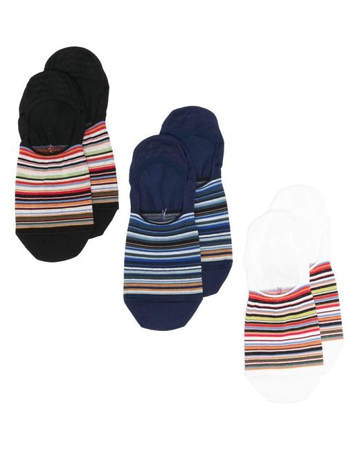 Paul Smith Blue Sock 3 Pk Ns Signatr for men