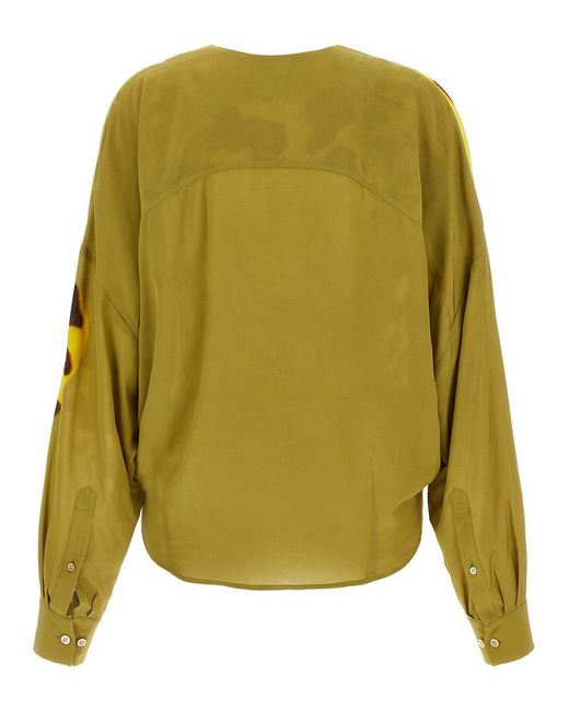 Dries Van Noten Yellow Printed Blouse