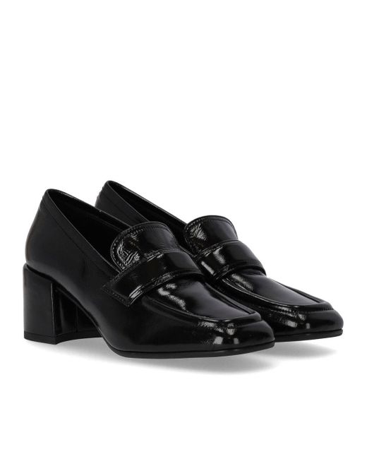 Halmanera Black Glaze Heeled Loafer