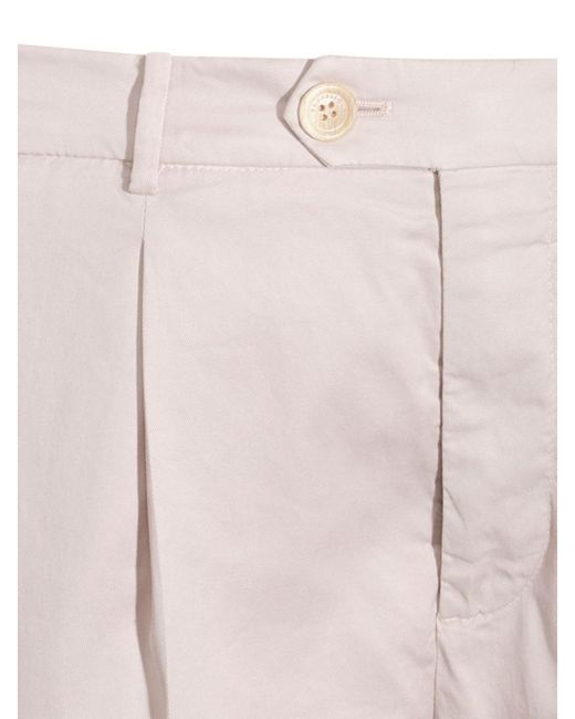 Brunello Cucinelli White Cotton Blend Trousers for men
