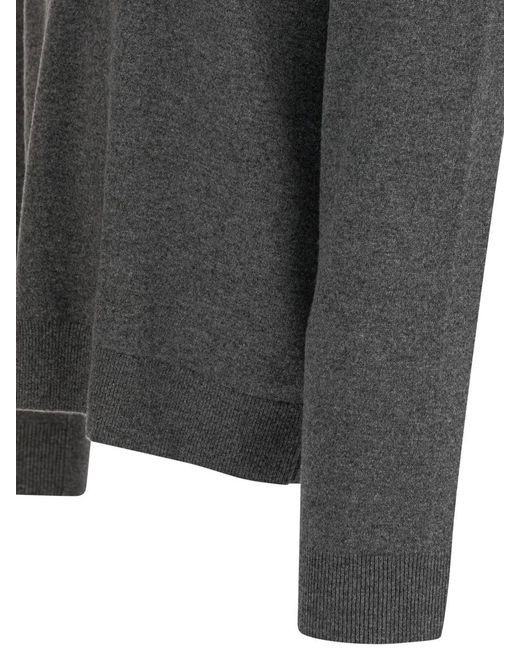 Vince Gray Cashmere Sweater With Half Zipper for men