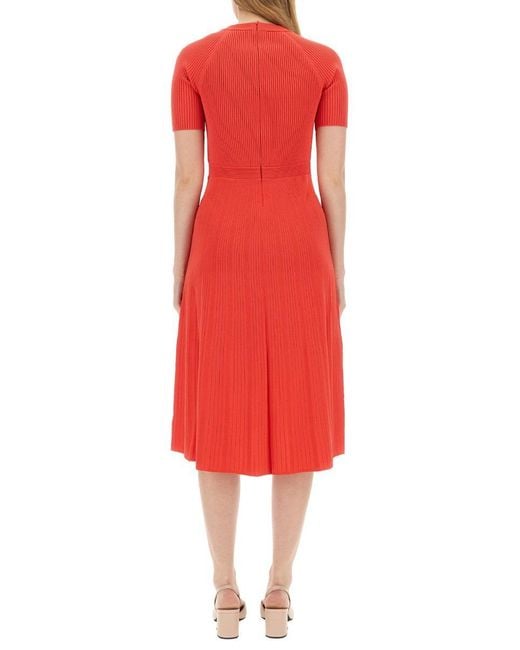 Michael Kors Red Knit Longuette Dress